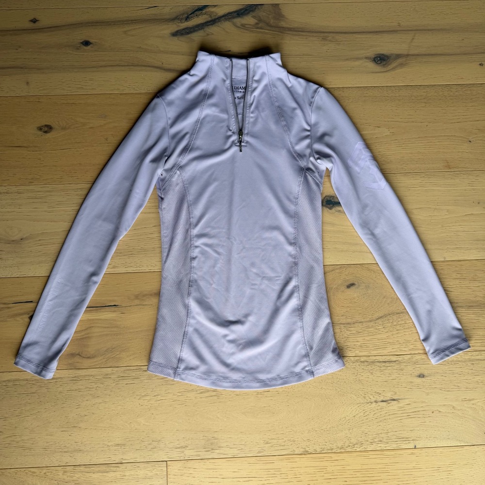 Aztec Diamond Equestrian Lilac Lavender Quarter Zip Base Layer Top XS